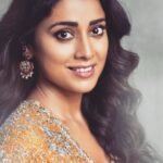 Shriya Saran Instagram - Thank you @jayantireddylabel for this stunning yellow saree for @rrrmovie function yesterday. Thank you @akshay_26 for these pictures. Make up @chetannayak05 hair @priyanka__hairstylist