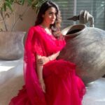 Shriya Saran Instagram - Gorgeous @shriya_saran1109 at Anushree Reddy Store, Bougainvillea’14. She looks gracious in our favourite Cherry Red, Tone on Tone, Sharaara Set. Visit our flagship store at Bougainvillea’14 between 13th and 16th October! . . . To request a personal appointment with the designer, reach out to us at +91 70753 37888! #festiveedit #anushreereddy #dussehra #diwali #karwachauth #festive #collection #lehengas #sarees #kaaftans #suits #kurtasets #visitus