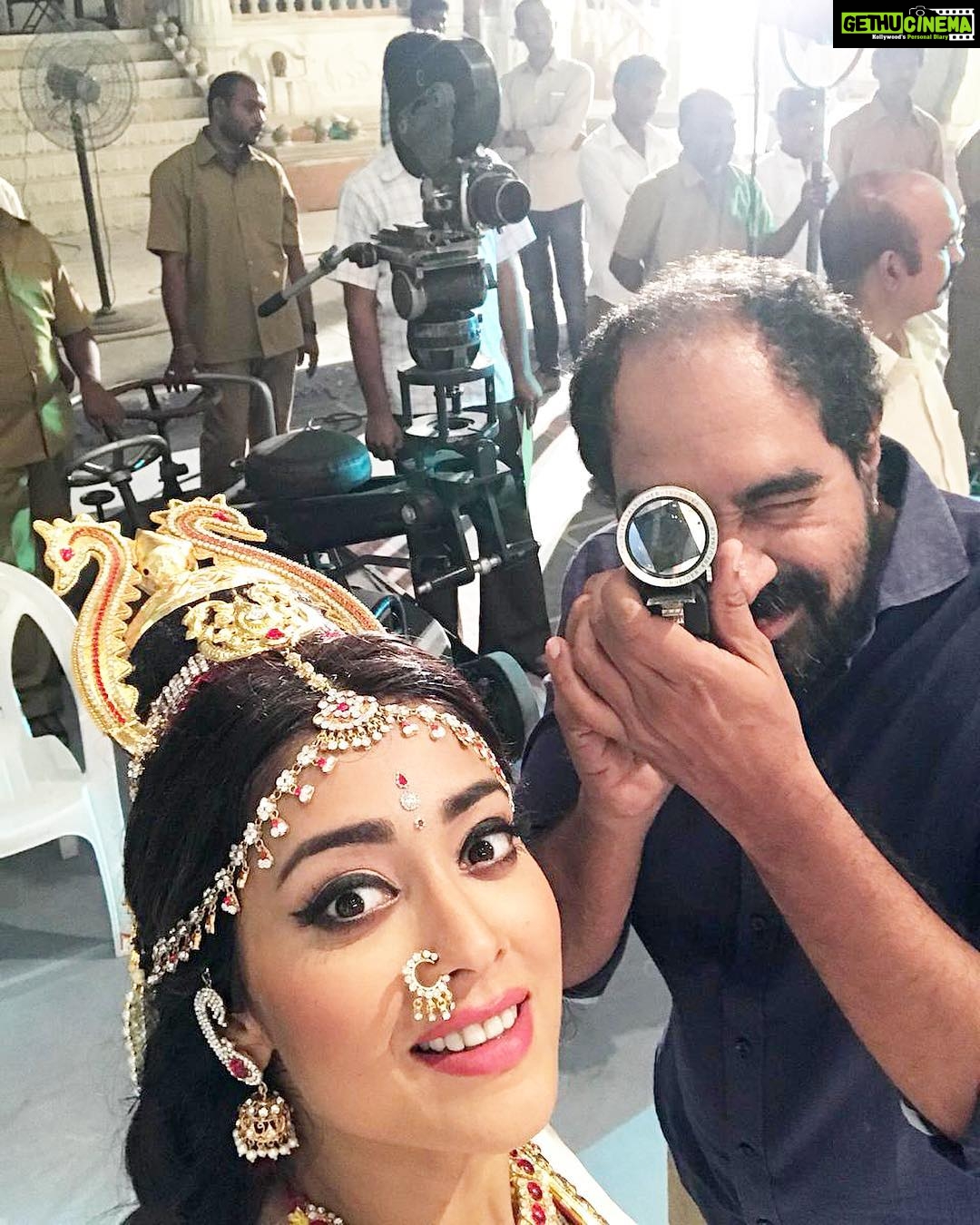 Shriya Saran Instagram - Thank you Baba garu , Krish for your vision , Balaya garu for your faith in the movie. Costumes were such a crucial part. I have so much respect ✊🏽 for actresses back in the day , when they had to wear heavy jewellery , elaborate costumes! Between balaya garu’s crown was like a few kilos ! My head gear was specially ordered , and was so heavy that I could hardly move forget dancing. So happy I’m part of this masterpiece. I read his biopic, I was like I have to meet him in reel life by being part of the film. So a small role is like a treat. Wow ! What an inspiration Sri NT Rama Rao garu is for generations to come