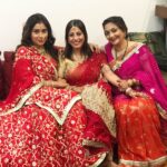 Shriya Saran Instagram - Festive Festive. Ladies in red. Too much red in one frame , but then it’s the colour of love