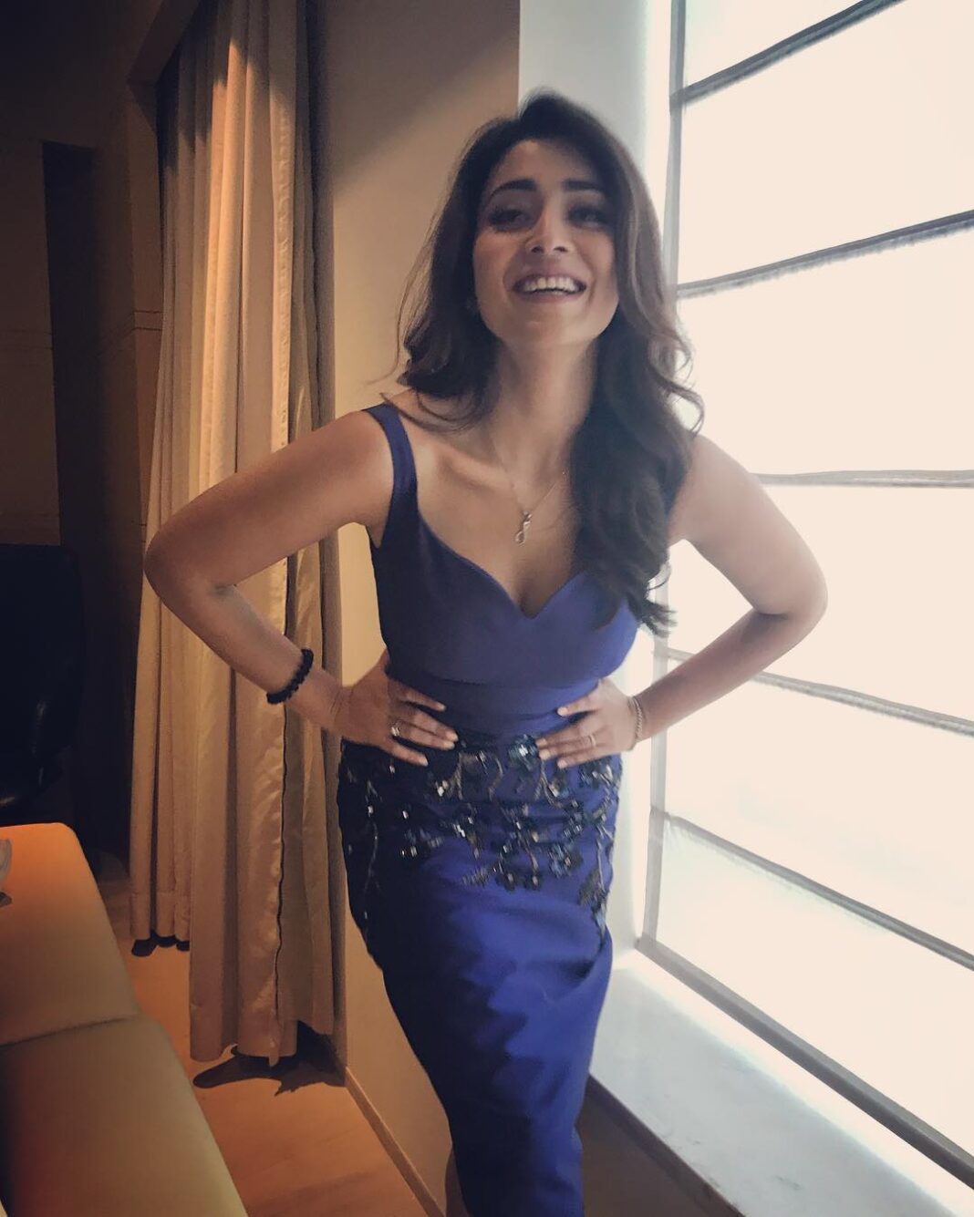 Shriya Saran Instagram - When you are wearing your best friend and is very excited about it. @rajattangriofficial Hyatt Regency Chennai