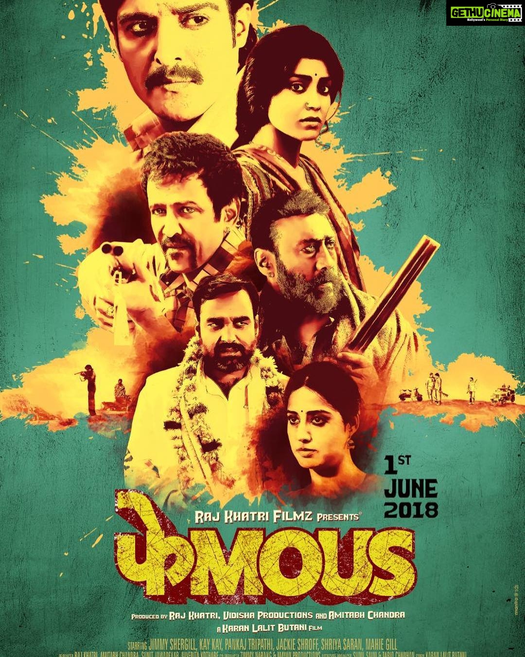 Shriya Saran Instagram - Guns have their own language! Presenting the new #PhamousaPoster. Stay tuned for the Trailer out today. @karanlalitbutani @phamousfilm @rajkhatrifilmz @bindasbhidu @jimmysheirgill @kaykaymenon02 @TripathiiPankaj #MahieGill