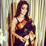 Shriya Saran Instagram – Wearing #vrksilks for @maatv awards love this leather blouse by @archamehta thank you mahendergupta for make up and Bhagya for doing my hair.