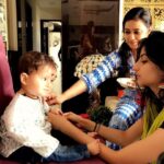 Shweta Tiwari Instagram - After 16 years of falsely claiming my brothers, my daughter finally has her own little bodyguard, who loves her infinitely. Their bond is inexplicable in its own beautiful, delicate way. Seeing them love each other and grow fond of each other with every passing hour is a true boon, that I'm eternally grateful for. To every Lavu out there and her Reyansh, a very happy Rakahabandhan . (I know I'm awfully late, but I'm a greedy mother who can't get enough of her children) @palaktiwarii @abhinav.kohli024