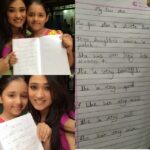 Shweta Tiwari Instagram - This sweetie pie wrote such a cute essay for me. Today I feel like a real star. Thank u so much my baby..😘😘😘 #shwetatiwari #Nysa #coactor #bts #bestmoment #awww😊