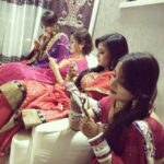 Shweta Tiwari Instagram – Girls sitting together but communicating through insta…😂😂😂#karwachauth