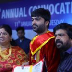 Silambarasan Instagram - Thanking all the committee members of Vels University & @dr.isharik.ganesh for bestowing the Honorary Doctorate upon me. I dedicate this huge honour to Tamil cinema, my Appa & Amma! Cinema happened to me because of them! Finally - my fans, #neengailaamanaanilla Nandri Iraiva! ❤