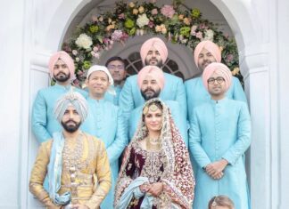Simran Kaur Mundi Instagram - Reminiscing 🌸💕 . 📷 @studiodenz @lovdipsingh Outfit : @rimpleandharpreet Planner : @fb.celebrations Video : @thewedding_filmmakers . #weddinganniversary #indianwedding