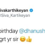 Sivakarthikeyan Instagram - Happy birthday #dhanush sir 😊Hv a grt yr sir 😊👍