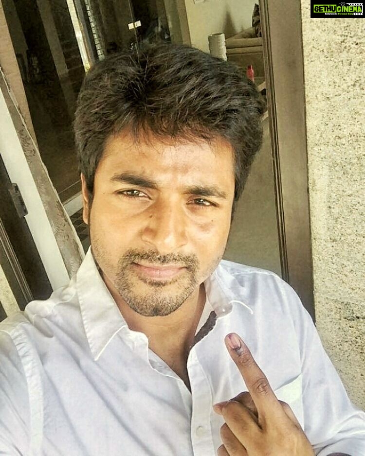 Sivakarthikeyan Instagram - Casted my vote 😊👍Pls do vote,Voting is our responsibility..