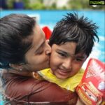 Sneha Instagram - #mommyson #mylittleworld #swimday #waterbirds