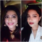 Sneha Instagram – Western r Indian? #selfie #redlipstick #loveforsarees❤️