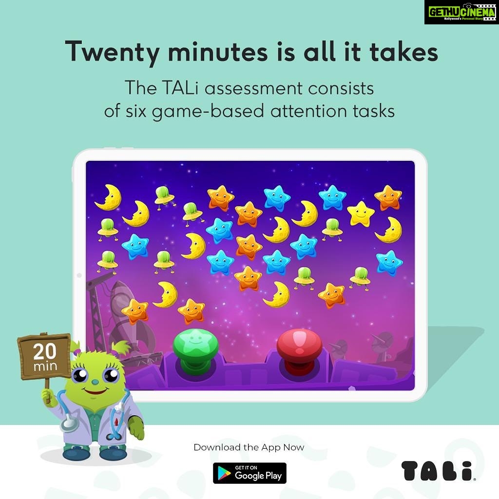 Soha Ali Khan Instagram - All it takes to get a better understanding of our children’s attention skills is 20 mins of fun and play. You can access the TALi app, use the free 20-minute assessment tool and witness the carefully designed games engaging your child and helping you learn if their attention skills need some extra help. Developed by scientists, TALi has truly put science first every step of the way. Understand your child’s attention skills today, and help them improve their concentration and focus. #TaliHealth