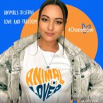 Sonakshi Sinha Instagram - Animals suffer terrible neglect and abuse. Just because animals can't speak for their rights, its inhuman to deprive them of it. The only thing animals expect from us is Love ❤️ Join me in supporting @mfa_india 's #chooselove campaign and pledge to treat animals with love, respect and empathy. That is the least we can and must do as humans.