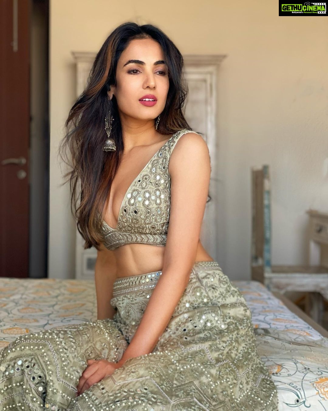 Sonal Chauhan Instagram - अपने चेहरे से जो ज़ाहिर है छुपायें कैसे .... तेरी मर्ज़ी के मुताबिक नज़र आयें कैसे .... ~ वसीम बरेलवी . . . . . . . . . . . . . . . . . Outfit @monikanidhii Styled by @d_devraj 📸 @himanichauhan #love #sonalchauhan #indian #indianfashion #poetry #magic #positivevibes #lehenga #eyes #shayari #morning