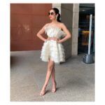 Sonal Chauhan Instagram - 🌸🌸🌸 . . . . . . For @statement_show in #Hyderabad 👗- @shriyasom 👠- @gianvitorossi 🕶- @miumiu HnM-@makeupmonstersandy Styled by @d_devraj #sonalchauhanstylefiles #littlewhitedress #frills