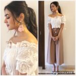 Sonal Chauhan Instagram - For #paltan promotions yesterday !!! Separates by @fancypantsstore Earrings by @haircandy.in Hair and makeup by @vijaysharmahairandmakeup Styled by @d_devraj @zeestudiosofficial 🍫🍪