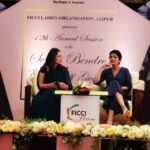 Sonali Bendre Instagram - Sometimes in life, it’s not only about speaking, but also about listening. Had a great time at @ficciflojaipur, conversing and listening to some amazing people and some very inspiring children. Thank you for giving me the opportunity to be a part of this wonderful initiative😊🌞