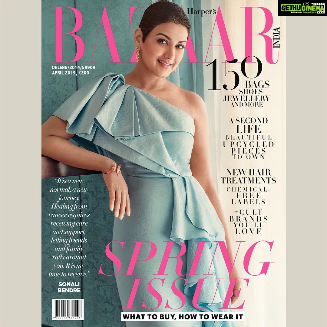 Sonali Bendre Instagram - There’s no one way to tell how our experiences change us or shape us. Not all transformations are visible, but they will always leave an impact. What I’ve learnt is to never let it hold me back. I would rather dress up and show up! That’s how I would describe my day, shooting for the @bazaarindia cover. Had a great time talking to you, @sanjuktasharma; thank you! I love the pictures, @tarun_khiwal! Thank you @mickeycontractor for working your magic on me. @nonitakalra, this is special - thank you!😊