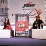 Sonali Bendre Instagram – Great chatting with @ashwin.sanghi at the @timeslitfest… Really looking forward to reading #KeepersOfTheKalachakra and sharing it with the members of #SBC!