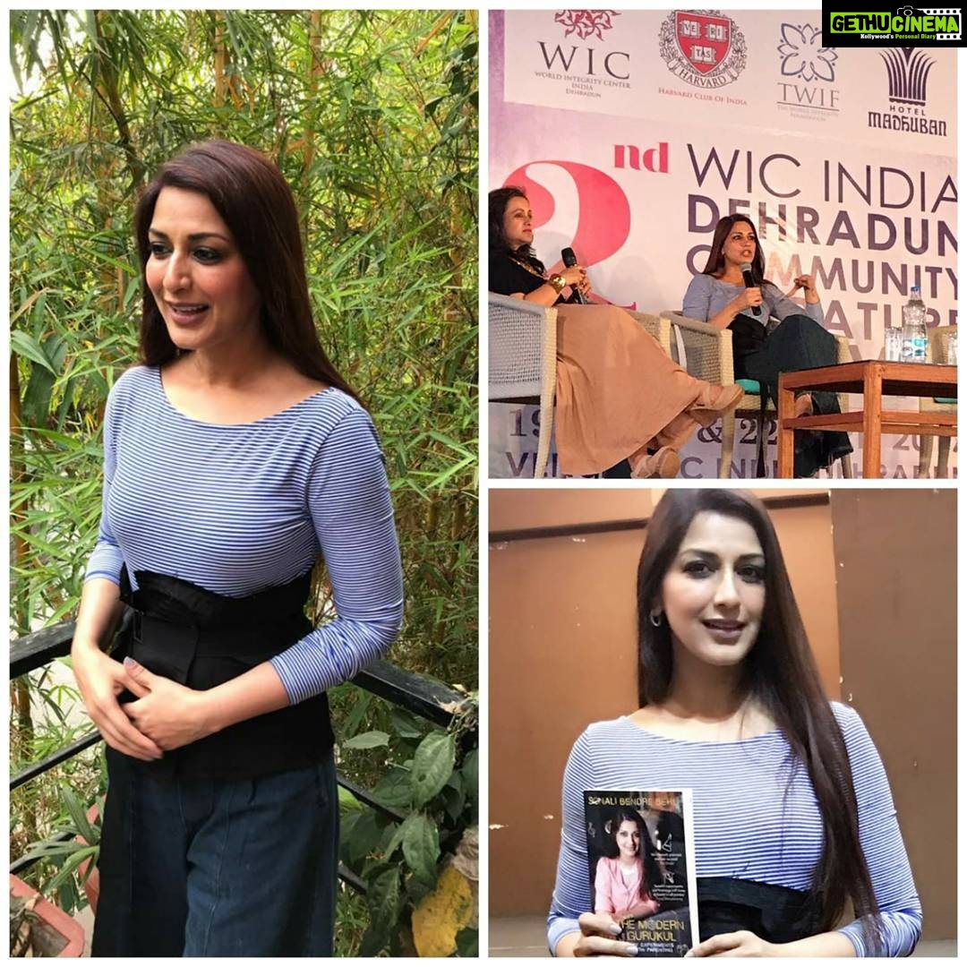 Sonali Bendre Instagram - Had a fab session at the #DCLF2017 with a very interactive audience spanning all age groups... From grandparents, parents, teenagers and even school children! Thoroughly impressed with the quality of questions...they were superb. Thank you #DehradunLitFest for an intellectually stimulating day.
