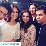Sonali Bendre Instagram - It was a night of gluttony @farahkhankunder thank u!!! Loved catching up @karanjohar @manishmalhotra05 @mirzasaniar ❤️