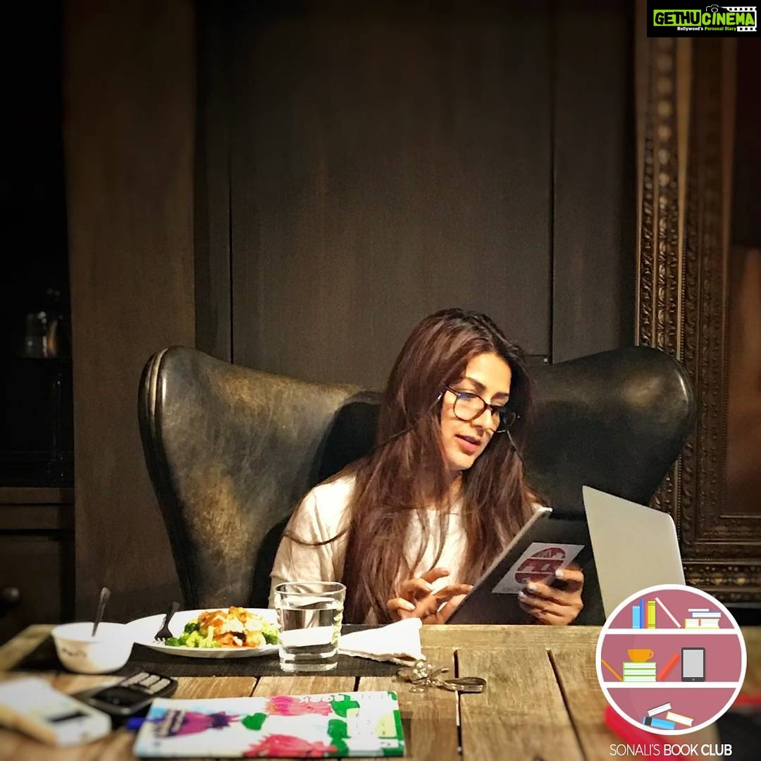 Sonali Bendre Instagram - In the battle between food and books, most times the book wins. See you at 4pm (IST) on for a live discussion on FB for #SonalisBookClub's first book, #Wool ! So excited... can't wait! #SBC
