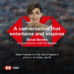 Sonali Bendre Instagram – I’m excited to be a part of #HSBCStarStruck Season 2! 

Catch me Live on Friday, 30 July at 6pm IST with @vjgaelyn and watch our conversation on my journey in Bollywood and beyond. 

I look forward to answering as many of your questions as I can! Don’t forget to set yourself a reminder for this episode by clicking on the link in my bio. 

@hsbc_in