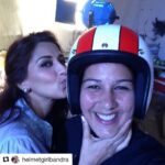 Sonali Bendre Instagram - Keep doing what you're doing @helmetgirlbandra #AlwaysWearAHelmet gotta save them from the hard knocks! #RaisingAwareness #ForAGoodCause #Repost @helmetgirlbandra with @repostapp ・・・ @iamsonalibendre creating awareness to the dangers of NOT wearing a helmet! #roadsafety #lovelife #awareness #supportthecause #ridesafe