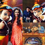 Sonali Bendre Instagram - Fun shooting with #chhotabheem at India's Best Dramebaaz! #iamchhotabheem movie coming to cinemas this Friday!