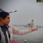 Sonu Gowda Instagram - *SEAGULLS* They are siberian gulls migrate from Seberia, you can see them in Ganga and Yamuna rivers.. It was treasure moment 🤗pics says it all❤️ thanks @rakshit_erappa Varanasi, India