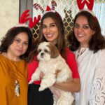 Sophie Choudry Instagram - Merry Xmas everyone.. Love, laughs & so much gratitude🎅🏻💚 #xmas #christmas #christmaslunch #friendslikefamily #petmom #shihtzu #xmastree #tablesetting #sophiechoudry #grateful #mymumsthebestcook