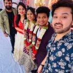 Sreemukhi Instagram - Happily ever after! ❤️ God bless @jabardasth_avinash and @anuja_vakiti ❤️🧿 #sreemukhi #mukkuavinash #avija Styled by @impriyankasahajananda Outfit @bhargavi.amirineni Earrings @kushalsfashionjewellery