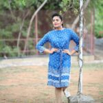 Sreemukhi Instagram - Monday blues! 💙 Outfit @rekhas_couture @kirthana_sunil Earrings @sujisrin PC @pixel_8_fotography Sai!