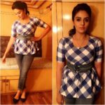 Sreemukhi Instagram – Another trendy look by @rekhas_couture Kirthana! ☺️ #trendylook #designeroutfitdiaries #blues