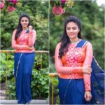 Sreemukhi Instagram - One of those super fresh evenings! 😍☺️ #designeroutfitdiaries #modernisedtradition #sarees Outfit- Varsha Athiva Fashions PC- @chinthuu1132