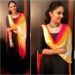 Sreemukhi Instagram – The full look from yesterday! Designed by @rekhas_couture Kirthana! It’s been ages that I wore a churidar! Loved it! 😍☺️ #fulllook #aboutyesterday #designeroutfitdiaries #churidar #lovedit