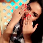 Sreemukhi Instagram - My love for the rings! Never ending! Shoot time! 😍☺️ #rings #ringlove #neverending #shoottime Annapurna Studios