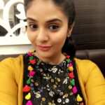 Sreemukhi Instagram – This is when you look like a Colourful Chilaka! From the sets of Pataas today wearing something super colourful! Happy morning everyone! ☺️ #shoottime #Pataas #colourfulchilaka
