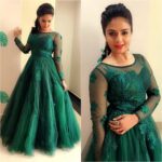 Sreemukhi Instagram – About last night! In this beautiful outfit by @taruni.in which made me feel like a princess! 😍☺😄#Aboutlastnight #Princess #designeroutfitdiaries #greens #Taruni