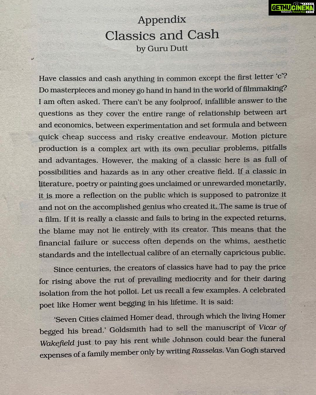 Sriti Jha Instagram - “Indeed posthumous acclaim has been the tragic fate of many creators of classsics” Classics and Cash by Guru Dutt