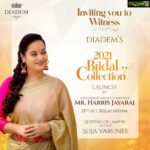 Suja Varunee Instagram - ⭐️ So happy to be a part of this big launch and lighting the lamp of Diadem’s 2021 Bridal collection .. Great to be a part of “Ashirah” ⭐️ Sending all the good vibes to my dear friend Shiny ✨ Lovely hamper! Rock on dear❤️ 💗See you all on 25th October 6pm at @diadembridal ⭐️