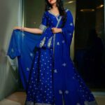 Surabhi Instagram - Feeling #bluetiful in this Oh-so-gorgeous 😍👗 Styled by the lovely @officialanahita 😘 👗: @vaishaliagarwal_ Nose pin: @bloombysushmita_ 📸: @v_capturesphotography : : : : : : : : : : : : : : : : : : : : : : : #surbhi #surabhi