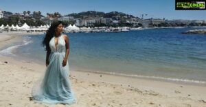 Usha Jadhav Instagram - #Cannes2021 #CannesFilmFestival #Cannes74 con @alexcortescalahorra el vestido es de #EstherNoriega @esthernoriega #SangerCollection @festivaldecannes #canneslacroisette #actorslife