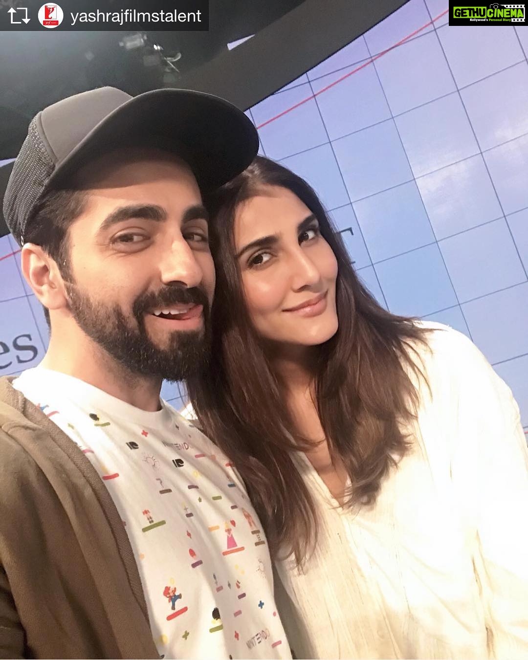 Vaani Kapoor Instagram - Repost from @yashrajfilmstalent @TopRankRepost #TopRankRepost ‪Cuteness Alert 🚨 @ayushmannk & @_vaanikapoor_ lookin’ so good together! #Event #BTS #Love ‬