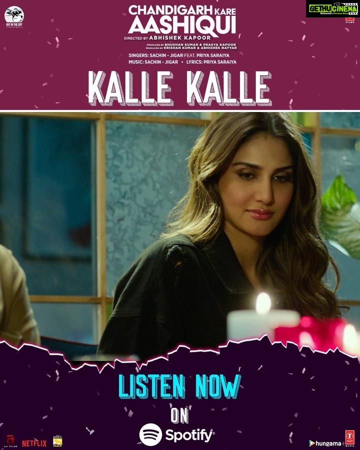 Vaani Kapoor Instagram - A song that hits the right spot! 💔 Listen to #KalleKalle on @spotifyindia now #ChandigarhKareAashiqui in cinemas on Dec 10 @gattukapoor @ayushmannk #BhushanKumar @pragyakapoor_ #KrishanKumar @abny7 @paranjapetushar #SupratikSen @sachinjigar @soulfulsachin @jigarsaraiya @priyasaraiyaofficial @caesar2373 @tseriesfilms @gitspictures @tseries.official