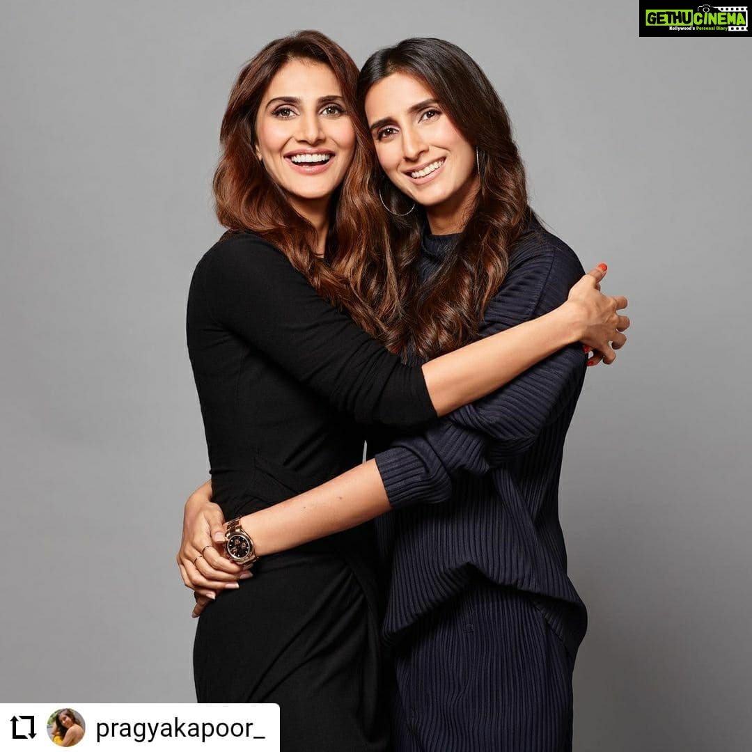 Vaani Kapoor Instagram - P !! I can't express enough how much it has been an absolute pleasure and privilege to bring your and Gattu's vision of Maanvi to life. In the years that we have known each other I could have never imagined that someday we would work together like this. Thank you for your faith in me and here's to taking our journey further and growing our bond more 🤗One milestone reached... Many more to come. Love you !!! 😘❤️💫 #repost @pragyakapoor_ We have come a long way V! From modelling together years ago to making a movie together... Wow feels surreal! I’m so proud of you and all that you have become. It’s been an absolute pleasure to work with you and see you bring Maanvi alive. The pride I feel in hearing all the praise you are receiving is immeasurable. Love you @_vaanikapoor_ wish u all the success and more on your journey ahead ❤️