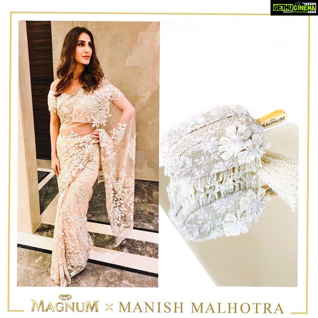 Vaani Kapoor Instagram - Absolutely love this stunning clutch created by our very own @manishmalhotra05... inspired by his journey at Cannes with the delectable @magnum. So Exquisite 💫 #TakePleasureSeriously