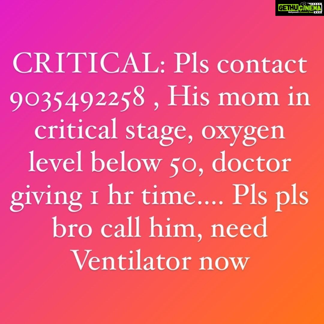 Vedhika Instagram - Current Status : Ventilator was arranged for Mrs Asmath by @thepower0fyouth_ @karansinghprince @iarpitspeaks and team within 16 hours. Sadly she passed away due to critical condition. Kudos to her son Akram for staying so strong and his friend Rahul for being a Covid warrior. Please pray for her soul. 🙏❤️ CRITICAL : BANGALORE Bangalore, India