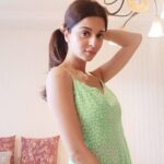 Vedhika Instagram – ☘ living a lime green life 🍃🌿🌱 styled by @poojagulabani